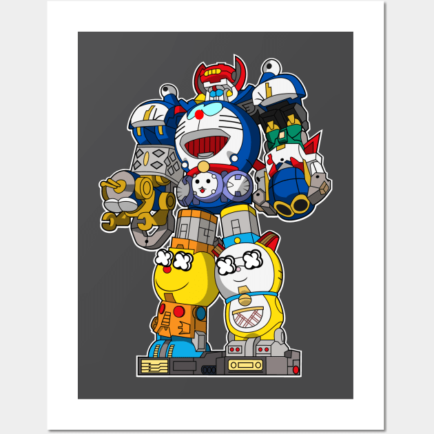 Robot Cat Doraemon Mech Wall Art by Mecha Design by MechaRon